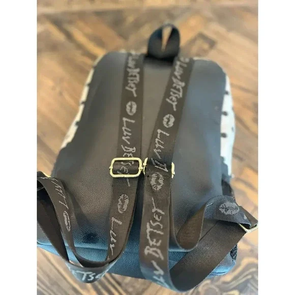 Betsy Johnson BackPack Art to Wear Grunge Y2K 90s Chunky Chevron Polka Dot Flaws - Picture 4 of 16